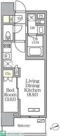グランエール西日暮里の物件間取画像